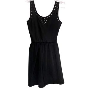 Poof Couture Black Studded Skater Dress Size M